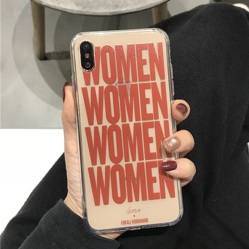 Women woman silicone phone case clear funda for iphone xr 11 12 mini pro max x xs max 7 8 plus anti-knock cover capa conque