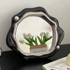 YICKYUE  -  Flexible Standingkawaii Mirrors Vanity Bathroom Small Nordic Portable Design Funky Mirror Living Room Spiegels Home Decoration
