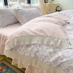 Luxury 3Pcs Princess Bedding Set Single Double Ruffles Duvet Cover Set Quilt Cover Bed Comforter Set Pillowcases Home Textiles