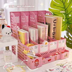 Yickyue Desk Organizer File Tray Desk Book Stand Office Desk Book Storage Box Bookends Creative Book Shelf Stationery Organizer