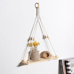 Macrame Plant Hanging Shelves For Wall Macrame Wall Hanging Shelf - Shelves for Bedroom & Plant,Boho Home Wall Decor Gift