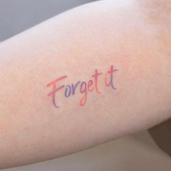 Waterproof Temporary Tattoo Stickers Pink Purple Gradient English Letter Tattoo Flash Tattoo Arm Female Male