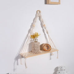 Macrame Plant Hanging Shelves For Wall Macrame Wall Hanging Shelf - Shelves for Bedroom & Plant,Boho Home Wall Decor Gift
