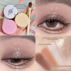 Yickyue 4 Layers Matte Eyeshadow Natural Long Lasting Color Rendering Fashion Glitter Pearlescent Eye Shadow Contouring Palette Cosmetic