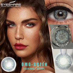 YICKYUE  1 Pair Colored Contact Lenses for Eyes Blue Eye Lenses Gray Pupil Lenses Green Eye Natural Brown Lens Beauty Makeup
