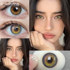 YICKYUE  -  1 Pair Colorcon Korean Lenses Color Contact Lenses for Eyes Purple Lenses Blue Eye Lenses Brown Lenses Yearly Contacts