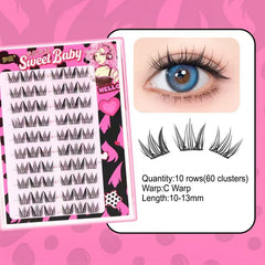 YICKYUE  -  Self Adhesive Eyelashes Cluster Lashes No Glue Individual Korean Lashes Soft Idol Lash Clusters Reusable Self Adhesive Lashes