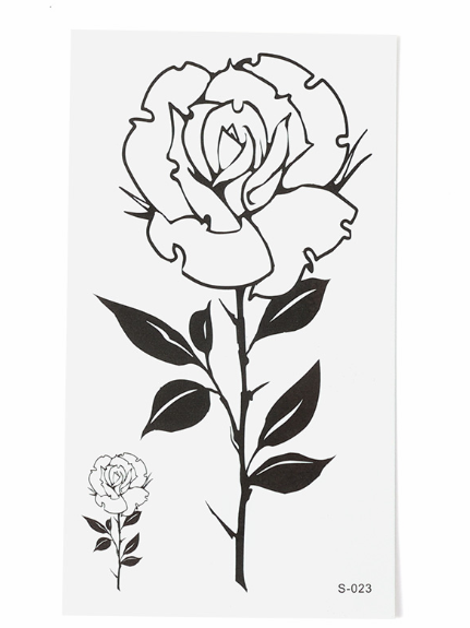 YICKYUE  -  Waterproof Temporary Tattoo Sticker Black Butterfly Cherry Blossom Bird Flower English Letters Body Art Tatoo Sticker Fake Tatto