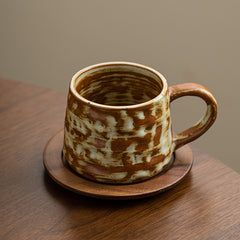 YICKYUE  -  Stoneware Coffee Cup Delicate Water Cup High-grade Retro Ceramic Breakfast Milk Mug Afternoon Tea Flower Tea Coffee Mug 200ml
