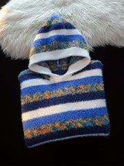 Hearujoy Men'S Autumn And Winter Fashion Brand Warm Loose Casual Knitted Sports Top with a Retro Hood And Striped Design.