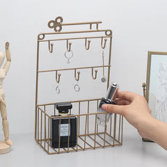 Wall Decor Iron Frame Hanging Storage Rack Key Hook Rack Wal Debris Hanging Storage Basket Key Hanger Holder Home Organizer