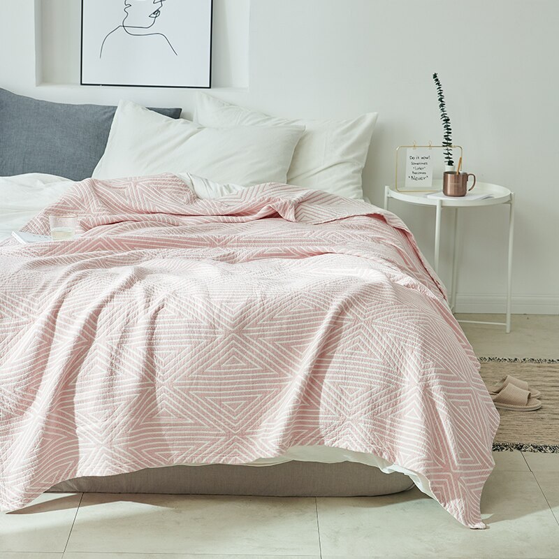 Decorative Bed Throw Blankets Scandinavian Style Muslin Gauze Bedspreads On The Beds Sofa Covers Couple Bedding Quilt 200*230cm