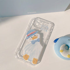 Ins cute duck soft silicone phone case for iphone 11 12 mini pro max 7 8 plus x xr xsmax se  cartoon cover protective capa