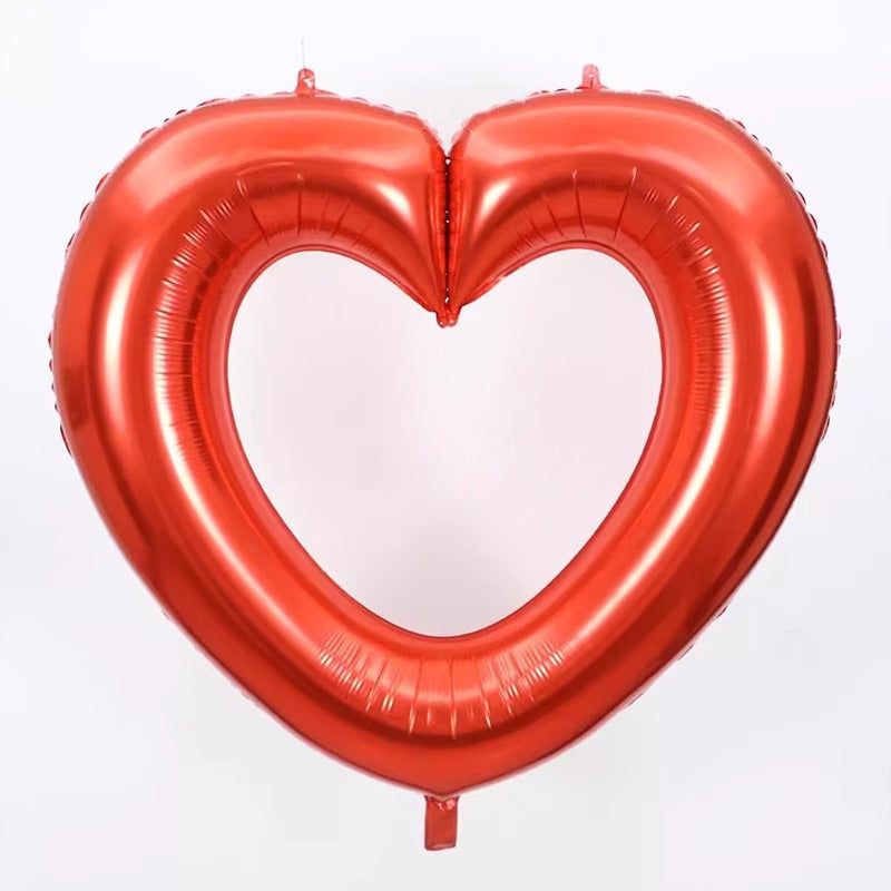 YICKYUE  -  10PCS 40 Inch Hollowed Out Aluminum Foil Balloon with A Large Heart Valentine's Day Wedding Atmosphere Balloon Decoration Props