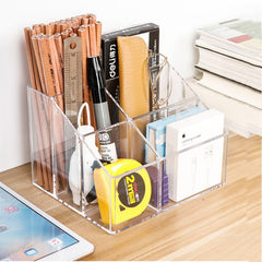 Multifunction Cosmetic Storage Box Makeup Brush Organizer Acrylic Transparent Stationery Box Bathroom Accessories Pen Holder