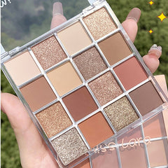 Yickyue 16 Colors Shimmer Matte Eyeshadow Palette Waterproof Glitter Eyeshadow Powder Long Lasting Makeup Pigment Pallete Cosmetic