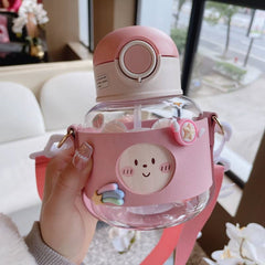 Kawaii Water Bottle With 3D Sticker Cute Milk Carton Drinking Bottle Children Water Cup Large Capacity Shaker Water Cup for Girl