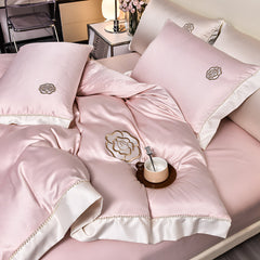 Yickyue - Modern 100S All Season Soft Bedding Sets with Flat Sheet Pillowcases