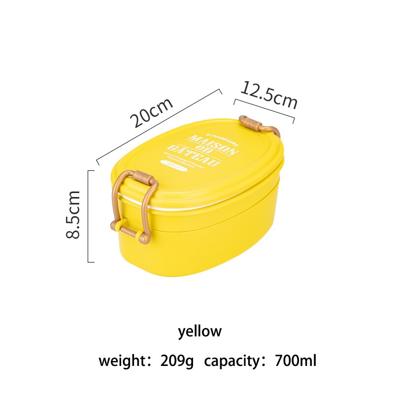 2 Layer Lunch Box Seal Eco-friendly PP Material Bento Box  Food Containe For Student Office Worker Microwave Oven Safe