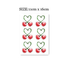 Waterproof Temporary Tattoo Sticker Cherry Design Body Art Fake Tattoo Flash Tattoo Shoulder Female Male