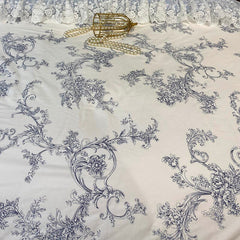 Yickyue Chic Blue White Romantic Shabby Ruffle Lace Duvet cover set 4/7pcs 100%cotton Bedding Set match Ultra Soft Bedskirt Pillowcases