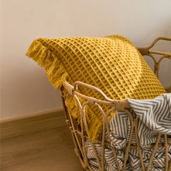 REGINA Brand Waffle Plaid Tassel Cushion Cover 45*45cm Soft Hand Crochet Nordic Cute Home Decorative Sofa Bed Chair Pillow Cover