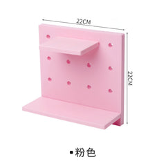 W&G Ins Storage Rack Shelf 10pcs/set Room Decorations Wall Shelf Creative Kawaii Hole Board Bathroom Racks Kitchen Accessories