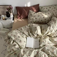 YICKYUE  -  Cute Bedding Set Big Eyes Stars Duvet Cover Bed Sheet Pillowcases No Filler Floral Ins Single Queen Size Bed Linens