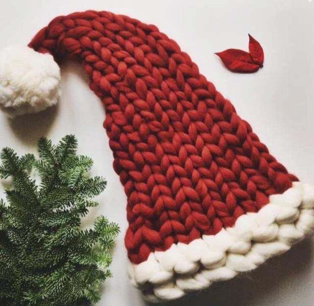 Christmas Hats Women Children Winter Soft Woolen Knitted With Ball Santa Claus Caps Family Kids Adult New Year Gift Hat