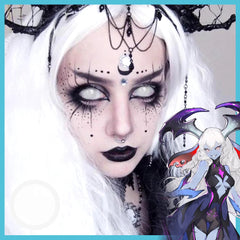 YICKYUE  2pcs Colored Contact Lenses Cosplay Crazy White Contact Lenses Black Anime Eye Lenses Halloween Beauty Makeup Lenses