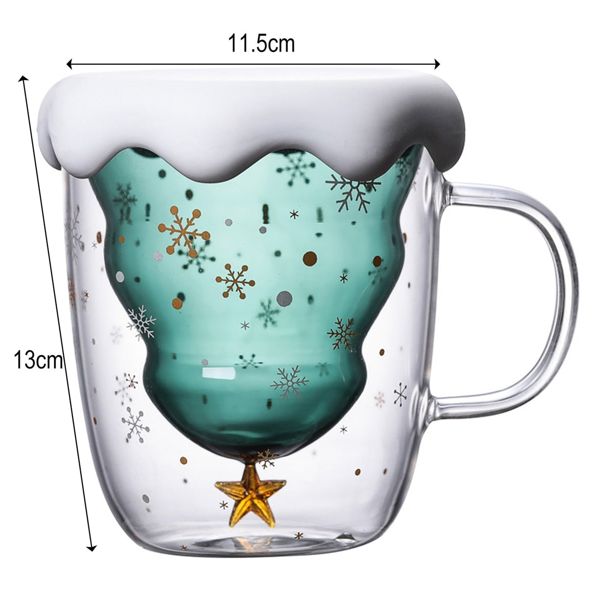 Transparent Double Layered Anti Scald Glass Christmas Tree Starry Sky Coffee Mug Thermal Insulation Breakfast Milk Cup