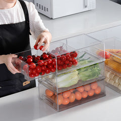 Transparent Drawer Refrigerator Storage Box Food Organizer Storage Containers Fruit Vegetable Fresh-keeping Box Can Be Stacked