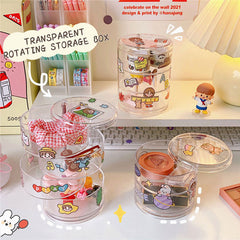 W&G Ins Transparent Multi-layer Rotating Storage Box Cosmetic Jewelry Desktop Storage Box Dustproof Jewelry Storage Rack