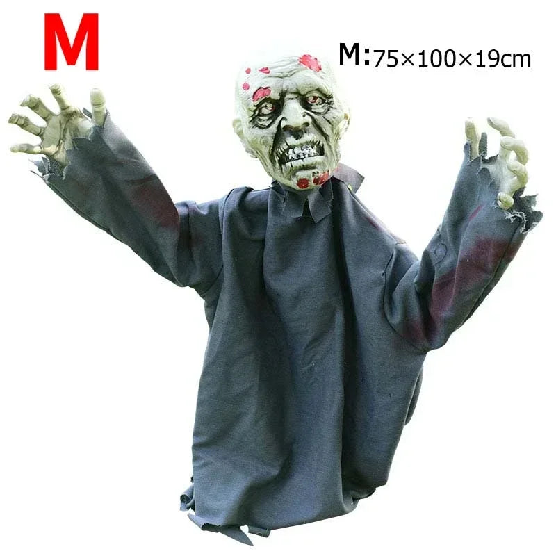YICKYUE  -  Large Voice Control Skeletons Outdoor Halloween Scary Decorations Moveable Creepy  Animated Sound Effect Prop for Haunted House