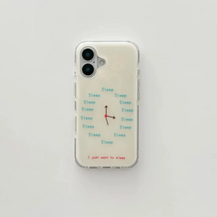 YICKYUE  -  Ins Wind Creative Sleep Clock Personalized Phone Case For iPhone 16 15 14 13 12 11 PRO MAX 15 16 PLUS Y2K Shockproof Phone Cases
