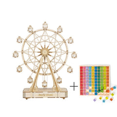 Robotime Rolife 232pcs Rotatable DIY 3D Ferris Wheel Wooden Model Building Block Kits Assembly Toy Gift for Children Adult TGN01