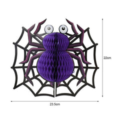 Pumpkin Spider Bat Paper Honeycomb Hanging Lantern Ornaments Halloween Party Decoration for Home Indoor Outdoor Kids Gift Toy