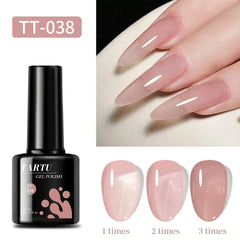 YICKYUE  -  1PC 8ML Jelly Natural Gel Nail Translucent Rose Purple Nude Pink Gel Nail UV/LED Soak Off Gel Polish for DIY Holiday Gift