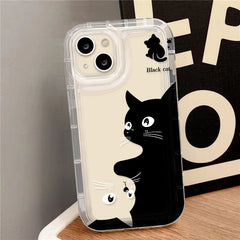 YICKYUE  -  Korean Cartoon Dog Cute Cat Phone Case For iPhone 14 Pro Case for iPhone 13 11 15 12 Pro XS Max XR X 6 6s 7 8 Plus SE Soft Cover