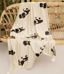 YICKYUE  -  Nordic Style Thickened Flannel Blanket, Simple Solid Color, Home Sofa Blanket, Outdoor Camping Blanket