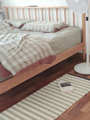 YICKYUE  -  Minimalist Living Room Decorative Carpets Green Striped Bedroom Bedside Carpet Comfortable Coffee Table Rug Soft Balcony Rugs IG