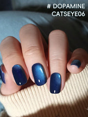 YICKYUE  -  1PC Blue cat Eye gel nail polish, UV LED curing, long-acting fast drying nail art gel