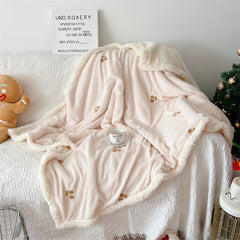 YICKYUE  -  Korean Style Cartoon Blanket, Nap Sofa, Leisure Blanket Children's Kindergarten Blanket Autumn and Winter Dormitory Office Shawl
