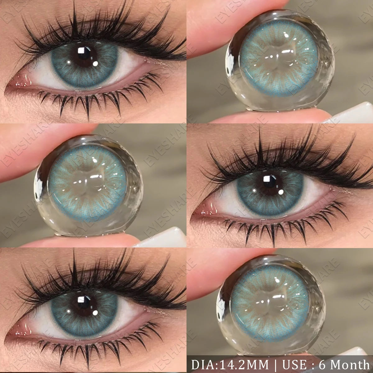 YICKYUE  Color Contact Lenses for Eyes Natural Gray Beauty Pupils Eyes Lenses Brown Contacts 1 Pair Fashion Green 6month Pupilentes