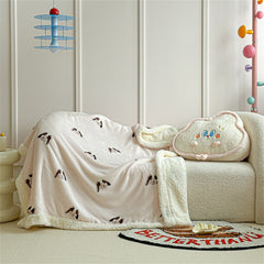 YICKYUE  -  Printed Autumn Winter Warm Blankets for Throw Soft Coral Fleece Warmth Thicken Bedspread Imitation Lambswool Sofa Cover Blanket