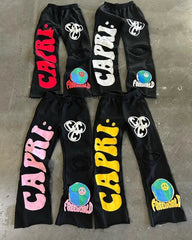 Hearujoy  90s Streetwear European and American New Embroidered Trousershigh Street Trendy Brand Wide-leg Pants Men Y2K Retro Casual Knitted Pants Women