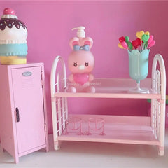 Yickyue Desktop Organizing Storage Rack Cosmetics Double-layer Storage Placing Rack Children's Toys Hand Office Doll Display Tools