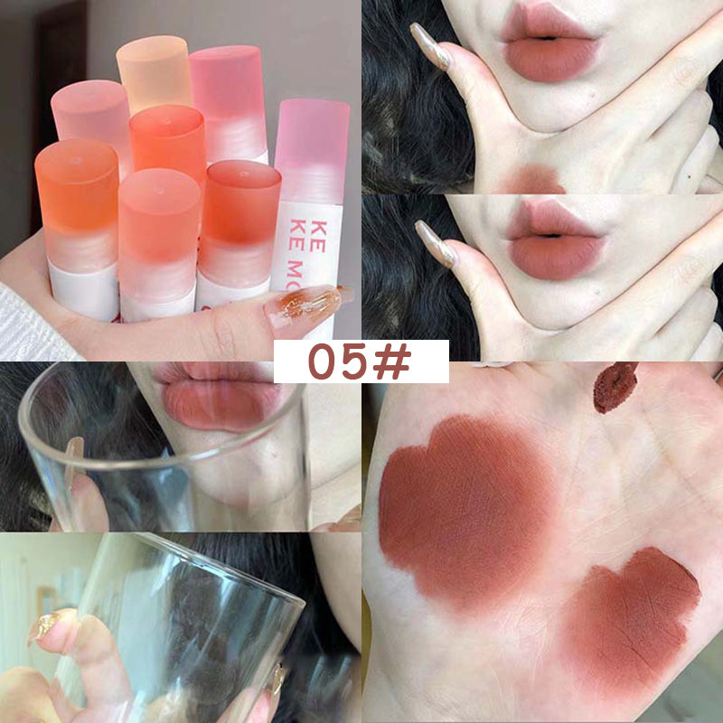 YICKYUE  -  Soft Mist Matte Lip Glaze Nude Velvet Lip Gloss Waterproof Long Lasting Non-stick Cup Whitening Lipstick Dupe Makeup Cosmetics