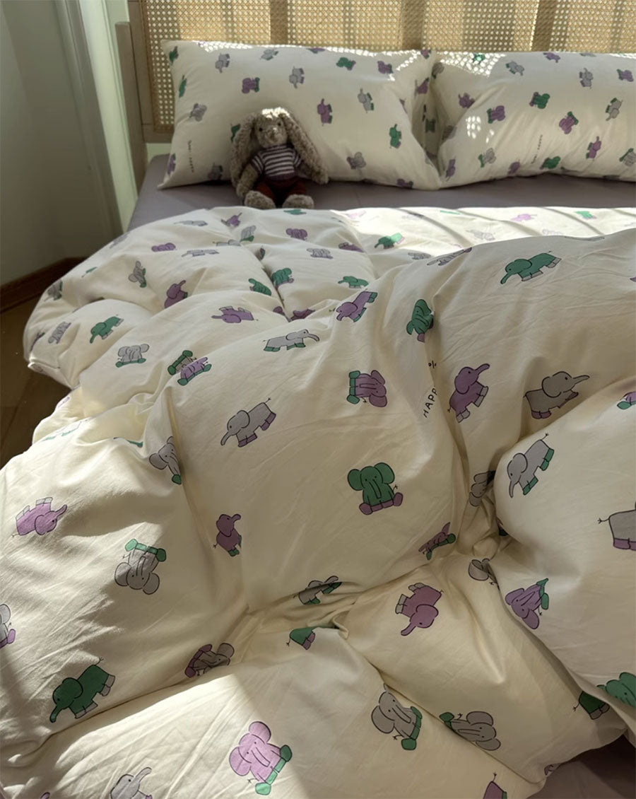 YICKYUE  -  Cute cartoon bear flower bedding set child kid teen,twin full queen lovely cotton home textile bed sheet pillow case quilt cover
