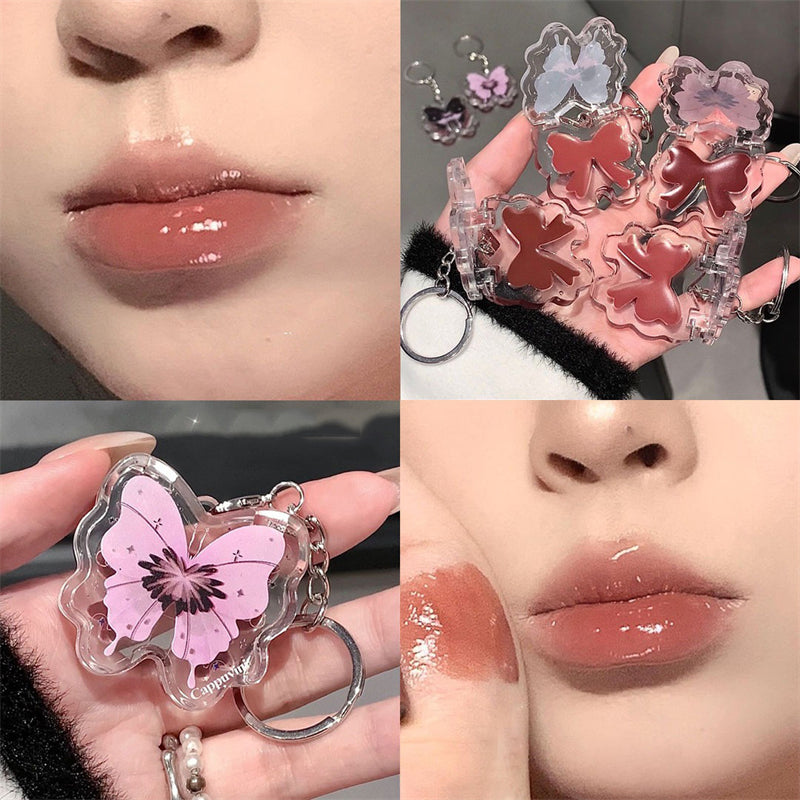 YICKYUE  -  Butterfly Jelly Mirror Water Lip Gloss Portable Moisturizing Lip Balm Waterproof Liquid Lipstick Lipgloss Makeup Korean Cosmetic